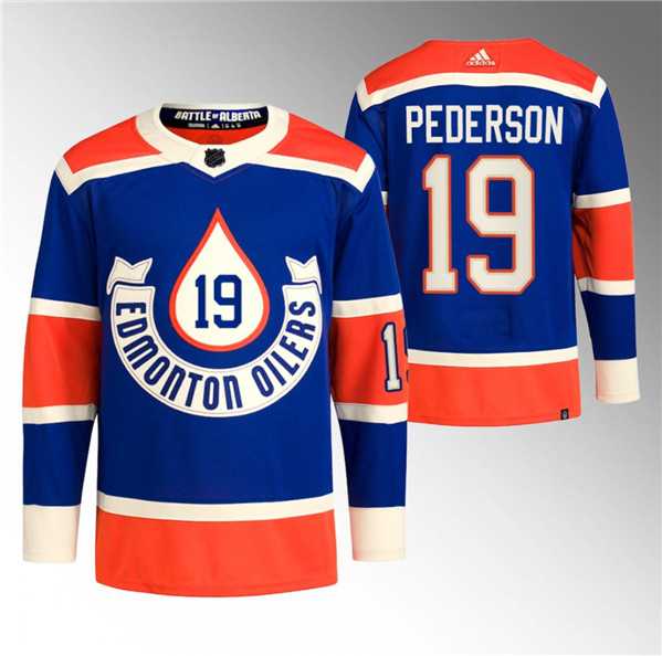 Mens Edmonton Oilers #19 Lane Pederson 2023 Royal Heritage Classic Primegreen Stitched Jersey Dzhi->->NHL Jersey